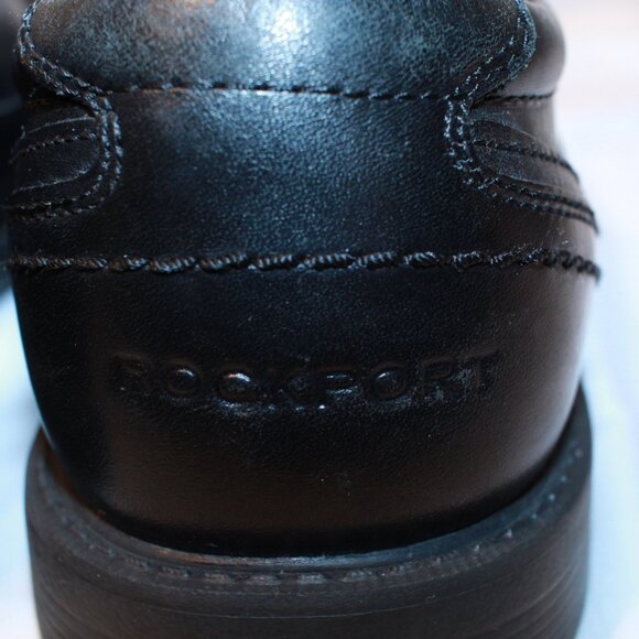 Rockport Size 8.5 Wide Black Leather STYLE LEADER 2 Bike Toe Slip On Loafer - Picture 10 of 13